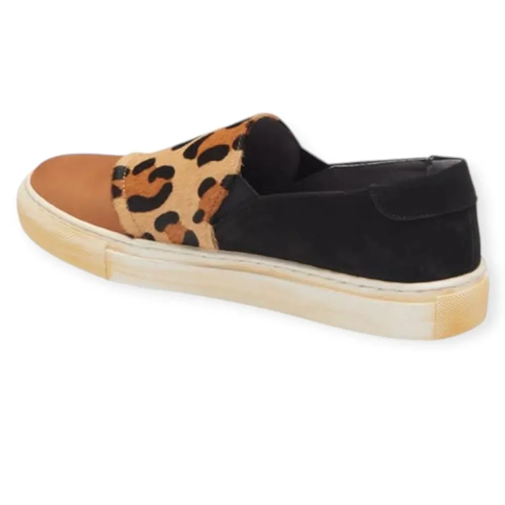 NIB Chocolat Blu MOVE size 9.5 Leopard Calf-Hair‎ Slip-On Sneaker mobwife boho